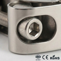Fixation de tuyau robuste à double boulon en acier inoxydable 316SS W5 pour système de drainage de serre, avec écrou de serrage puissant pour connexion de raccord