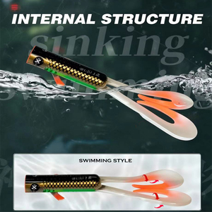 Señuelo de Pesca de Silicona de Doble Cola, 180mm/38g, PVC, para Accesorios de Pesca, Fabricación OEM/ODM - Product Image 6