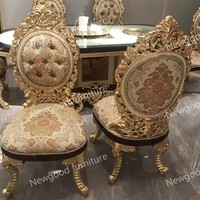 Ensemble Table à Manger Baroque Or Royal Design Européen de Luxe pour Maison Villa Hôtel en Métal pour Salon Salle à Manger Meuble de Maison