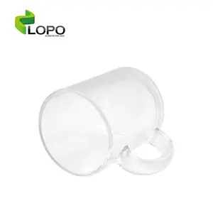 Taza de vidrio transparente/esmerilado, con revestimiento de sublimación, 11oz