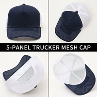 Gorra Trucker de Espuma Personalizada con Cinco Paneles, Malla y Cierre Ajustable, Parche Bordado, Moda, Ciclismo al Aire Libre, Playa, Transpirable e Impermeable