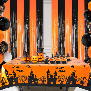 Tovaglia Sottile 137x183cm per Halloween con Motivo Zucca, Decorazione per Feste, Tovaglia con Stampa Laser Teschio e Impronta <span class=keywords><strong>di</strong></span> <span class=keywords><strong>Sangue</strong></span> - Product Image 3