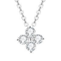 Colliers pendentifs en moissanite trèfle à quatre feuilles GRA, en argent sterling 925 plaqué rhodium/or, bijoux de luxe pour femmes