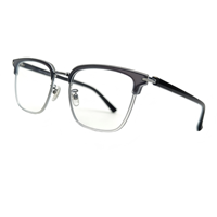 Montures optiques en alliage XPZ Premium de style Brow-line |   Lunettes de vue décontractées plaquées IP unisexe confortables prêtes pour la prescription transparentes