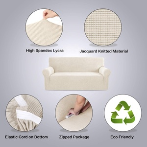 Fundas tejidas para sofá, cubiertas elásticas para sofá de 3 plazas, Jacquard - Product Image 2