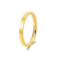 2mm Bague Acier Inoxydable Or Rose Noir Bleu Ultra Fine Lisse Basic Prime cercle Acier Inoxydable Couple Bague doigt bagues 546