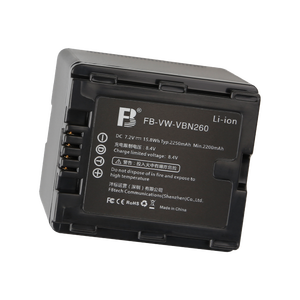 FB VW-VBN260 VBN130 7.2V 2250mAh 카메라 배터리 <span class=keywords><strong>HC</strong></span>-X800 <span class=keywords><strong>HC</strong></span>-<span class=keywords><strong>X900</strong></span> <span class=keywords><strong>HC</strong></span>-X909 X920M 카메라 - Product Image 6