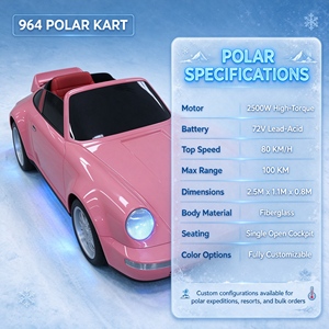 Go Kart Eléctrico de 72V, Motor de 2500W, 80km/h, 100km de Autonomía, Inspirado en el 964, Kart de Carreras para Adultos, Color Rosa - Product Image 5