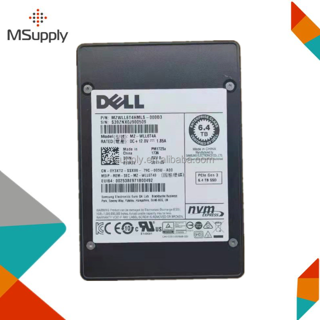 0Y3XT2 6.4TB PCI Express 3.0 X4/8 NVME 2.5-inch Enterprise Solid State Drive (SSD) for 14G PowerEdge Server
