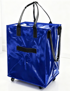 Chariot <span class=keywords><strong>de</strong></span> courses en PP tissé épaissi, pliable, double usage, grande capacité, <span class=keywords><strong>pour</strong></span> légumes et bagages - Product Image 5