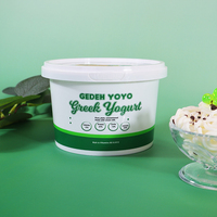 Gobelet jetable en plastique PP transparent de qualité alimentaire avec logo imprimé personnalisé pour la crème glacée, le yaourt, le pudding, avec couvercle transparent
