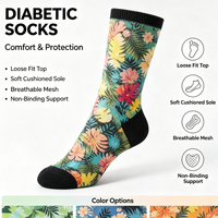 Chaussettes amples tricotées sans coutures, imprimées en 3D, colorées, personnalisées, pour hommes et femmes, idéales pour l'automne et les diabétiques