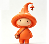 Figurine personnalisée de champignon elfe en PVC et ABS, statue de personnage de dessin animé, usine chinoise OEM, figurine personnalisée pour la vente en gros de produits de marque