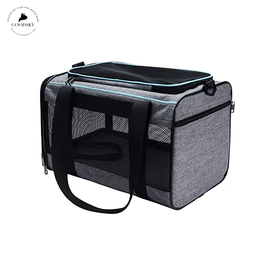 GOODSKY OEM/ODM Expendable Luxury Foldable Pet Dog Cat Small Animal Carrier Travel Bag Outdoor Pet Carrier Car Carrier