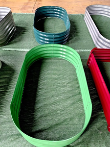 Outdoor Wholesale Multi-Purpose Galvanized <b>Planter</b> Raised Garden <b>Boxes</b> Edging Modular Oval Metal Eco-Friendly Home Flower Bed - Product Image 2