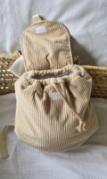 Mayorista de fábrica Mochila de PANA con Orejas de conejo para niños Mochila con cordón de un solo color lindo