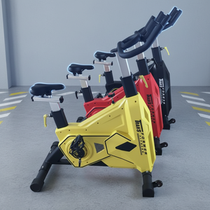 Vélo d'exercice vertical commercial avec réglage de résistance par bouton, capacité de charge maximale de 180 kg, conception silencieuse, équipement de gym, fréquence cardiaque - Product Image 1