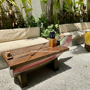 Mesa de centro Boat CT Top Color con un elegante diseño de madera antigua, compacta, de 45x45x45 CM, perfecta para entornos exteriores con estilo. - Product Image 4