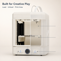 Imprimante 3D WandGo blanche pour la maison, l'école et les projets créatifs, machine d'impression 3D de bureau pour enfants, artisans et l'éducation