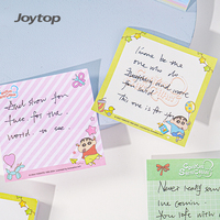 Joytop 101724 Bloc-notes mémo imperméable à feuilles mobiles Crayon Shin-chan, papeterie mignonne, 76*76mm, vente en gros