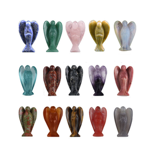 Vente en gros d'oeil de tigre naturel cristal pierre Reiki sculpté cristal artisanat avec ange décoration de la maison matériau mixte pour le thème de l'amour - Product Image 3