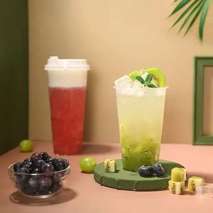 Gobelets en plastique PP rigide jetables de 90 mm avec logo personnalisé, 500/700 ml, pour thé au lait à bulles Boba, soda, vente en gros - Product Image 4
