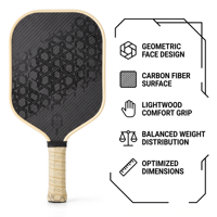 Raquette de pickleball professionnelle personnalisée en fibre de carbone thermoformée SC 2027, zone de frappe plus large pour un jeu puissant et l'entraînement sur le terrain