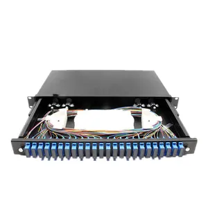 6 12 24 Port Fiber Optic Patch Panel 1u 19 Inch 96 Core Rack Mount Odf Lc Sc With Splice Tray