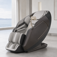 Fauteuil de massage corps entier 4D zéro gravité avec compresse chaude, commande vocale intelligente, luxe, IA, rail flexible et chauffage des pieds