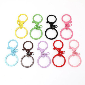 Colorful Metal Round Lobster Buckle Keychain Pendant Three Piece <b>Set</b> For Craft Supplies - Product Image 4