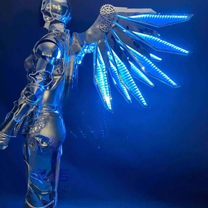 Disfraz de Baile LED Mecánico para Mujer, Diseño de Guerrera del Futuro, Brillante y Tecnológico, Original para el Día de San Valentín, 100% Poliéster - Product Image 1