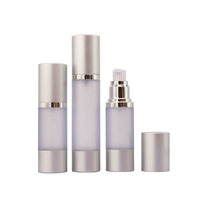 Ensemble de flacons de crème et de sérum pour soins de la peau en aluminium ABS argenté avec pompe sans air de 50 ml et 15 ml