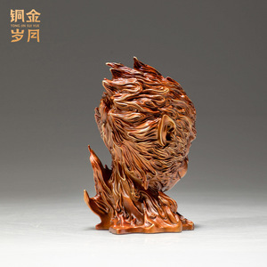 Brass Monkey Head Ornament Sun Wukong Traditional Design <b>Desk</b> Decor Office Supply Gift - Product Image 5