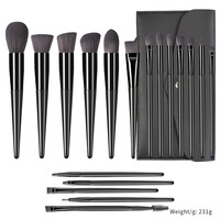 Ensemble de 18 pinceaux de maquillage de qualité supérieure avec poils synthétiques et manche en bois