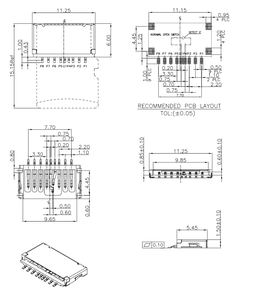 Connecteur de carte <span class=keywords><strong>Micro</strong></span> <span class=keywords><strong>SD</strong></span>/TF, type interrupteur simple, connecteur de prise de carte TF 1.5H - Product Image 3