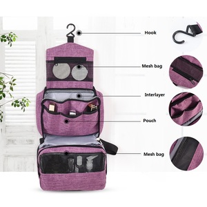 Supplier Design Custom Waterproof Large Organizer Cosmetic <b>Makeup</b> Storage Buckle Foldable Hanging Travel Toiletry Bag for Women - Product Image 3