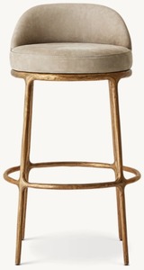 Sedia da Pranzo Personalizzata Thaddeus, Sgabello Girevole in Pelle per Bar e Bancone - Product Image 2