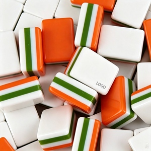 Juego <span class=keywords><strong>de</strong></span> Mahjong Americano <span class=keywords><strong>de</strong></span> Lujo Moderno <span class=keywords><strong>de</strong></span> Tres Capas en Naranja, Verde y Blanco, con Fichas <span class=keywords><strong>de</strong></span> Tigre, Pavo Real, Máscara y Joker, para 4 Jugadores - Product Image 6
