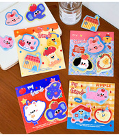 Bloc-notes autocollants décoratifs style Ins, mignons, à motifs de dessins animés et lettres imprimées en relief, pour étudiants, marque GKZL