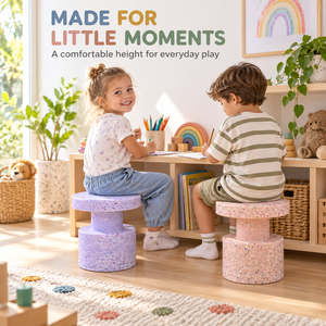 HANYEE 2026 Nuovo Tavolo e Sedie Confetti <span class=keywords><strong>per</strong></span> <span class=keywords><strong>Bambini</strong></span>, Sgabello Laterale in Plastica PE <span class=keywords><strong>per</strong></span> Soggiorno, Asilo e Giardino - Product Image 3