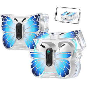 Suitable for airpods4 protective cover transparent butterfly <b>switch</b> earphone cover airpodspro3 earphone protective shell - Product Image 4