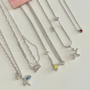 Kalung seri gaya Anime mode hadiah pesta kalung mutiara untuk perhiasan wanita