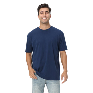 T-shirt basique à col rond pour homme A2817, impression numérique personnalisée, couleur unie, uni, 200 grammes, 100% coton, sans marque, tissu tissé doux - Product Image 1