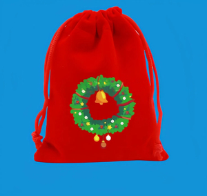 Pochette à cordon pour emballage cadeau de Noël, en stock, texte personnalisé, sac cadeau - Product Image 2