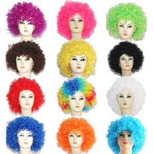 Parrucche Colorate Divertenti Stile Clown LW-25QT per Halloween, Capelli Sintetici Corti Colorati, Supporto 4 Pollici - Product Image 6