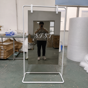 Support de panneau de bienvenue moderne en miroir, cadre en A en métal <span class=keywords><strong>blanc</strong></span>, panneau d'affichage en acier inoxydable pour mariage et magasin de détail - Product Image 2