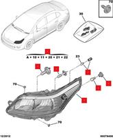 Adecuado para modelos antiguos de Citroën C-Quatre sedán, hatchback y C-Triomphe de 2008-2011, conjuntos de faros delanteros, faros, luces delanteras.