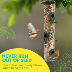 Petdom Mangeoire pour oiseaux sauvages en plastique pour jardin extérieur Tube en plastique suspendu Mangeoire pour oiseaux transparente - Product Image 5