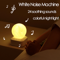 Veilleuse sphérique en plastique 2000 mAh avec minuterie, rechargeable, à commande tactile, meilleure machine à bruit blanc pour le sommeil