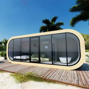 Wadah rumah Prefab desain elegan Modern, pod kantor kabin Apple untuk menikmati liburan
